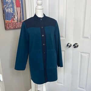 Draper James Teal and Black Utility Jacket